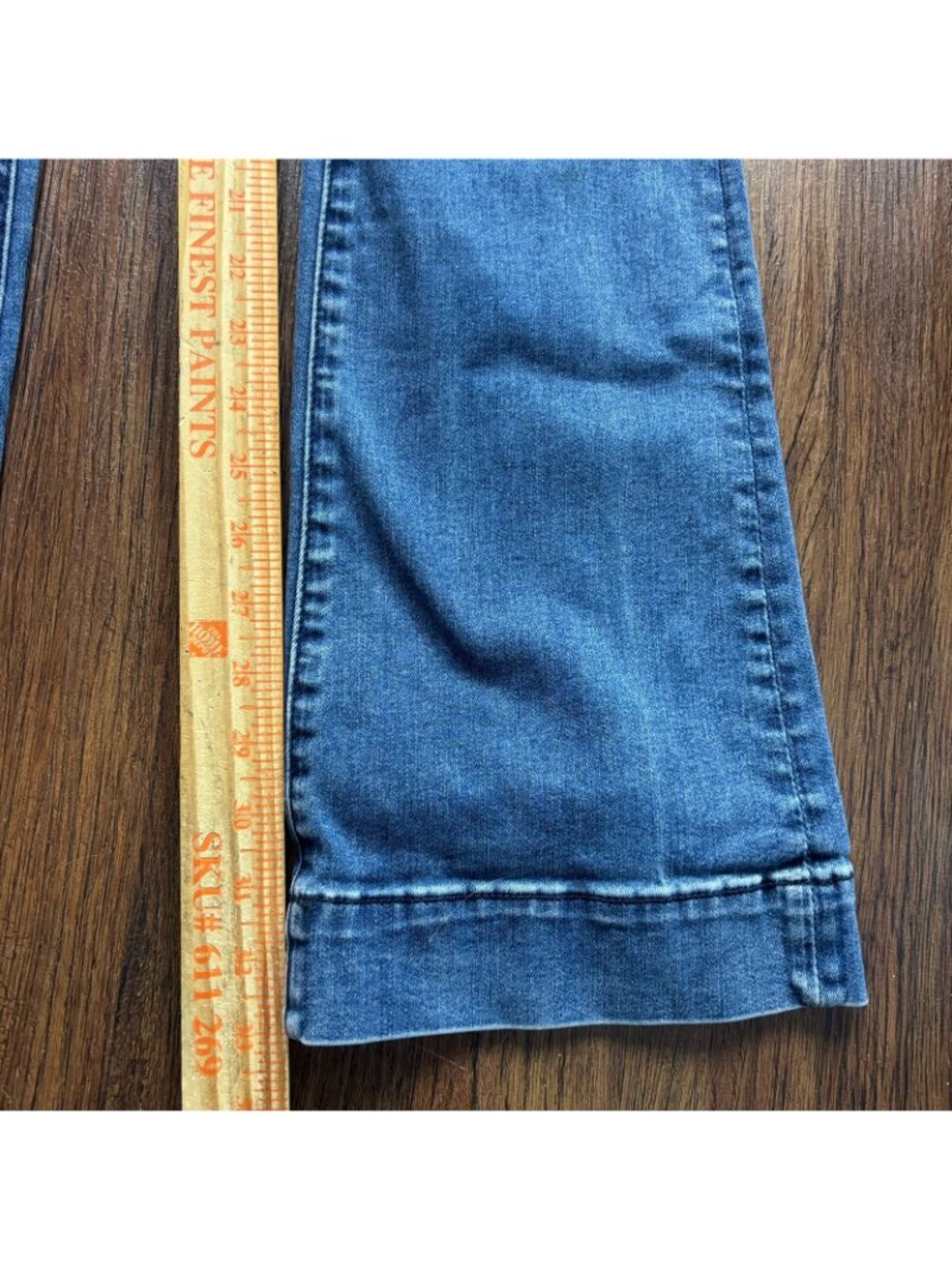 Driftwood Wyatt Flare Flare Exposed Button Fly Distressed Medium Wash Size W26 - Picture 9 of 11